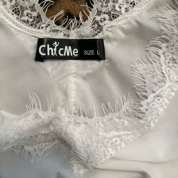 White blouse with Forever 21 jean shorts. - Picture 3 of 6